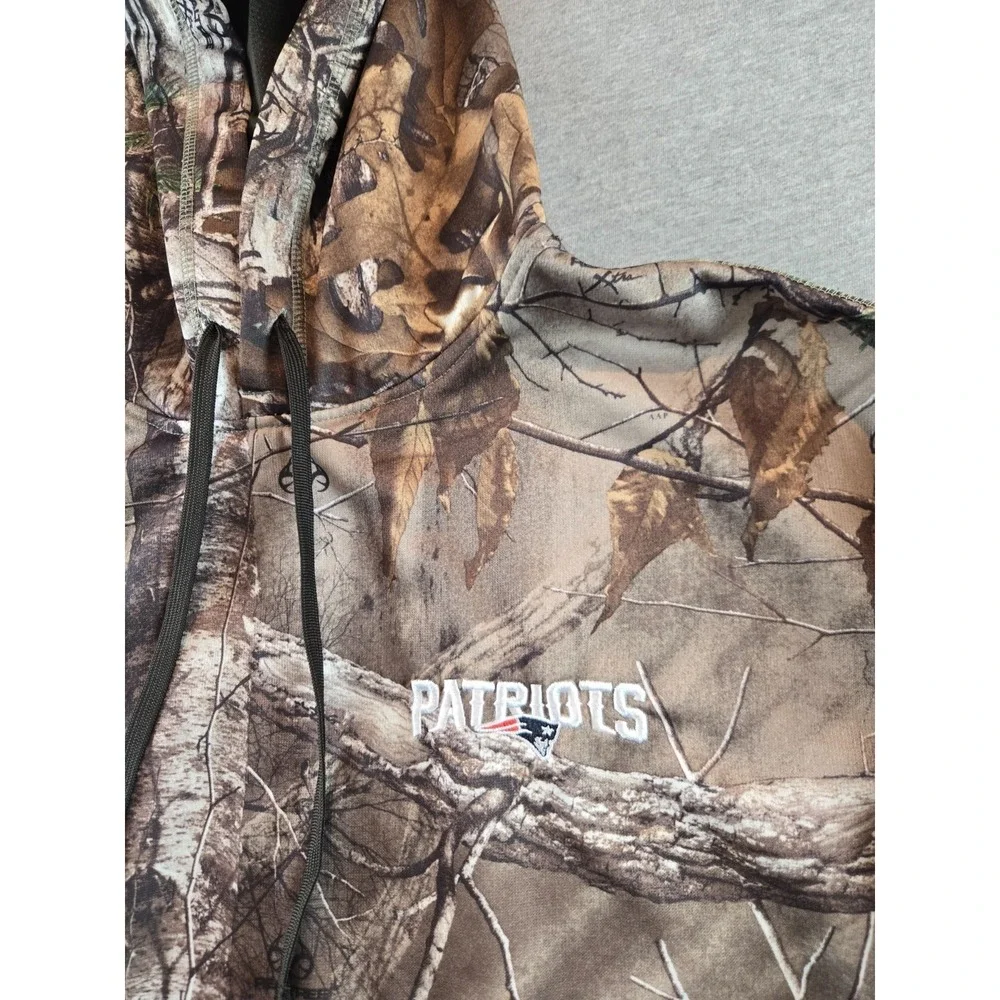 New England Patriots x‎ Dunbrooke Realtree Xtra Hoodie Mens 2XL Camo Sweatshirt